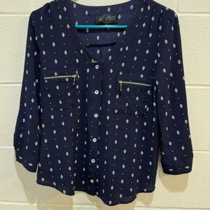 sweet wanderer navy blue blouse size S